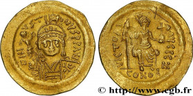JUSTIN II
Type : Solidus 
Date : 571-572 
Mint name / Town : Carthage 
Metal : gold 
Millesimal fineness : 1000  ‰
Diameter : 21,5  mm
Orientation die...