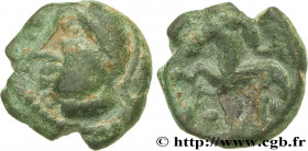AMBIANI (Area of Amiens)
Type : Bronze à la tête casquée et au cheval, DT. 382 
Date : c. 60-40 AC. 
Mint name / Town : Amiens (80) 
Metal : bronze 
D...
