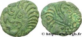 GALLIA BELGICA - BELLOVACI (Area of Beauvais)
Type : Bronze au coq à tête humaine 
Date : c. 50-30 AC. 
Mint name / Town : Beauvais (60) 
Metal : bron...