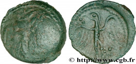 GALLIA - CARNUTES (Beauce area)
Type : Bronze à l’aigle 
Date : c. 52 AC. 
Mint name / Town : Chartres (28) 
Metal : bronze 
Diameter : 19  mm
Orienta...