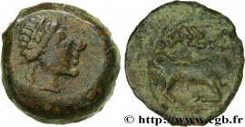 MASSALIA - MARSEILLE
Type : Bronze au taureau, imitation 
Date : c. 130-121 AC. 
Mint name / Town : Marseille (13) 
Metal : bronze 
Diameter : 15  mm
...