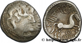 GALLIA BELGICA - SUESSIONES (Area of Soissons)
Type : Denier au cheval NIDE/ALABRODIIOS 
Date : c. 60-50 AC. 
Metal : silver 
Diameter : 15  mm
Orient...