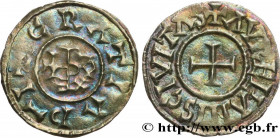 RUDOLPH
Type : Denier 
Date : c. 923-936 
Mint name / Town : Orléans 
Metal : silver 
Diameter : 20  mm
Orientation dies : 9  h.
Weight : 1,74  g.
Obv...