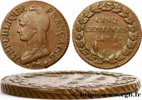 CONSULATE
Type : Cinq centimes Dupré, grand module 
Date : An 8 (1799-1800) 
Mint name / Town : Genève 
Quantity minted : 818306 
Metal : copper 
Diam...