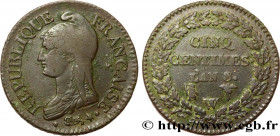 CONSULATE
Type : Cinq centimes Dupré, grand module 
Date : An 8/5 (1799-1800) 
Mint name / Town : Lille 
Quantity minted : 9510009 
Metal : copper 
Di...