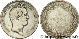 LOUIS-PHILIPPE I
Type : 5 francs type Tiolier avec le I, tranche en creux 
Date : 1830 
Mint name / Town : Bordeaux 
Quantity minted : 122.675 
Metal ...