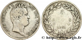 LOUIS-PHILIPPE I
Type : 5 francs type Tiolier avec le I, tranche en creux 
Date : 1831 
Mint name / Town : Perpignan 
Quantity minted : 356162 
Metal ...