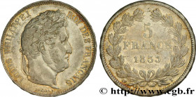 LOUIS-PHILIPPE I
Type : 5 francs IIe type Domard 
Date : 1833 
Mint name / Town : Limoges 
Quantity minted : 1012910 
Metal : silver 
Millesimal finen...