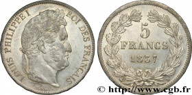 LOUIS-PHILIPPE I
Type : 5 francs IIe type Domard 
Date : 1837 
Mint name / Town : Rouen 
Quantity minted : 6.073.336 
Metal : silver 
Millesimal finen...