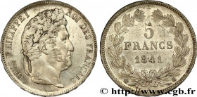 LOUIS-PHILIPPE I
Type : 5 francs IIe type Domard 
Date : 1841 
Mint name / Town : Strasbourg 
Quantity minted : 2120976 
Metal : silver 
Millesimal fi...