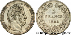 LOUIS-PHILIPPE I
Type : 5 francs IIIe type Domard 
Date : 1845 
Mint name / Town : Strasbourg 
Quantity minted : 2.032.521 
Metal : silver 
Diameter :...
