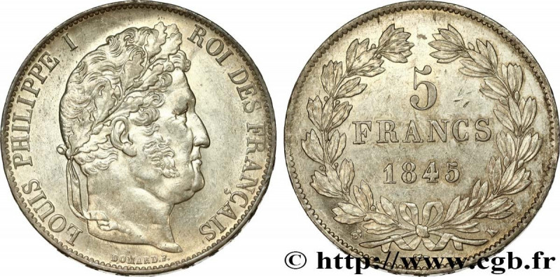 LOUIS-PHILIPPE I
Type : 5 francs IIIe type Domard 
Date : 1845 
Mint name / Town...