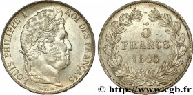 LOUIS-PHILIPPE I
Type : 5 francs IIIe type Domard 
Date : 1845 
Mint name / Town : Bordeaux 
Quantity minted : 537439 
Metal : silver 
Millesimal fine...