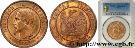 SECOND EMPIRE
Type : Dix centimes Napoléon III, tête nue 
Date : 1854 
Mint name / Town : Paris 
Quantity minted : 13626631 
Metal : bronze 
Diameter ...