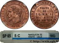 SECOND EMPIRE
Type : Module de cinq centimes, Visite impériale à Lille les 23 et 24 septembre 1853 
Date : 1853 
Mint name / Town : Lille 
Metal : bro...