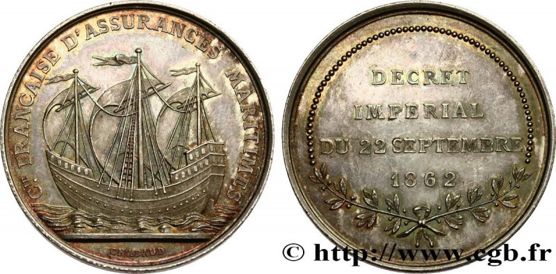 INSURANCES
Type : Médaille, Compagnie d’assurances maritimes 
Date : 1862 
Metal...