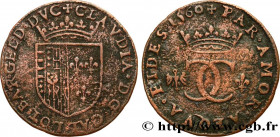 DUCHY OF LORRAINE - CHARLES III THE GREAT DUKE
Type : Claude de France, duchesse 
Date : 1560 
Metal : red copper 
Diameter : 27  mm
Orientation dies ...