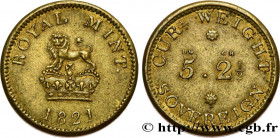GREAT-BRITAIN - VICTORIA
Type : Poids monétaire pour le souverain 
Date : (XVe-XVIe siècles) 
Date : 1821 
Metal : brass 
Diameter : 20,5  mm
Orientat...