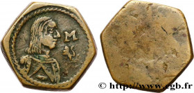 ITALY - DUCHY OF MILAN - MONETARY WEIGHT
Type : Poids monétaire pour le demi-teston des Sforza 
Date : n.d. 
Metal : brass 
Diameter : 19  mm
Orientat...