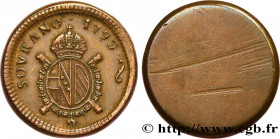 ITALY - LOMBARDY - VENETIA
Type : Poids monétaire pour le souverain 
Date : (XVe-XVIe siècles) 
Date : 1793 
Metal : brass 
Diameter : 25  mm
Orientat...