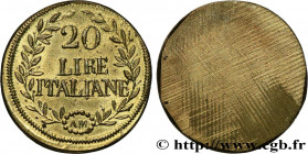 ITALY - MONETARY WEIGHT
Type : Poids monétaire pour la pièce de 20 lires 
Date : n.d. 
Metal : brass 
Diameter : 22  mm
Orientation dies : 12  h.
Weig...