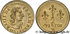 LOUIS XIII AND LOUIS XIV - COIN WEIGHT
Type : Poids monétaire pour le demi louis d’or aux huit L 
Date : n.d. 
Metal : brass 
Diameter : 17  mm
Orient...
