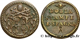 VATICAN AND PAPAL STATES
Type : Poids monétaire pour le double écu 
Date : (XVIIe-XVIIIe siècles) 
Date : n.d. 
Metal : brass 
Diameter : 25  mm
Weigh...