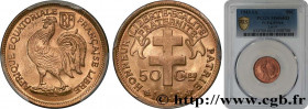 FRENCH EQUATORIAL AFRICA - FREE FRANCE 
Type : 50 Centimes 
Date : 1943 
Mint name / Town : Prétoria 
Quantity minted : 16000000 
Metal : copper 
Diam...