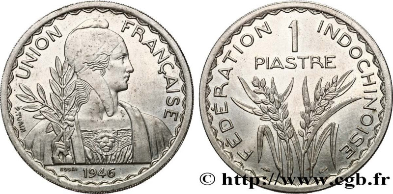 FRENCH INDOCHINA
Type : 1 Piastre ESSAI Fédération Indochinoise 
Date : 1946 
Mi...
