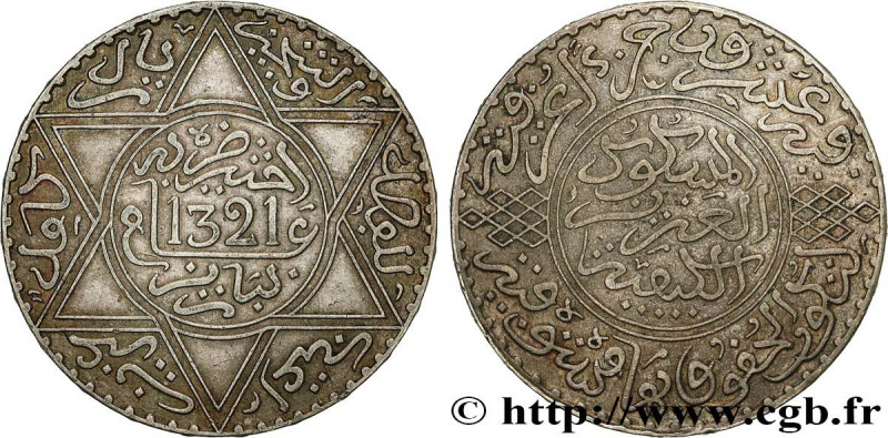 MOROCCO
Type : 10 Dirhams Abdul Aziz I an 1321 
Date : 1903 
Mint name / Town : ...