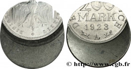 GERMANY
Type : 200 Mark “casquette” 
Date : 1923 
Mint name / Town : Berlin 
Quantity minted : 174900023 
Metal : aluminium 
Diameter : 23  mm
Orienta...