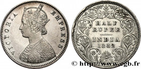 BRITISH INDIA
Type : 1/2 Roupie Victoria 
Date : 1882 
Mint name / Town : Calcutta 
Quantity minted : 1161000 
Metal : silver 
Millesimal fineness : 9...
