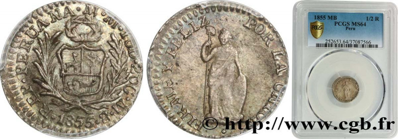 PERU
Type : 1/2 Real 
Date : 1855 
Mint name / Town : Lima 
Quantity minted : - ...