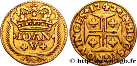 PORTUGAL
Type : 400 Réis Jean V 
Date : 1736 
Mint name / Town : Lisbonne 
Metal : gold 
Millesimal fineness : 917  ‰
Diameter : 13,5  mm
Orientation ...