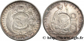 REPUBLIC OF GUATEMALA
Type : Peso, contremarqué sur une 1 Sol du Pérou 1874 
Date : 1894 
Mint name / Town : Lima 
Quantity minted : - 
Metal : silver...