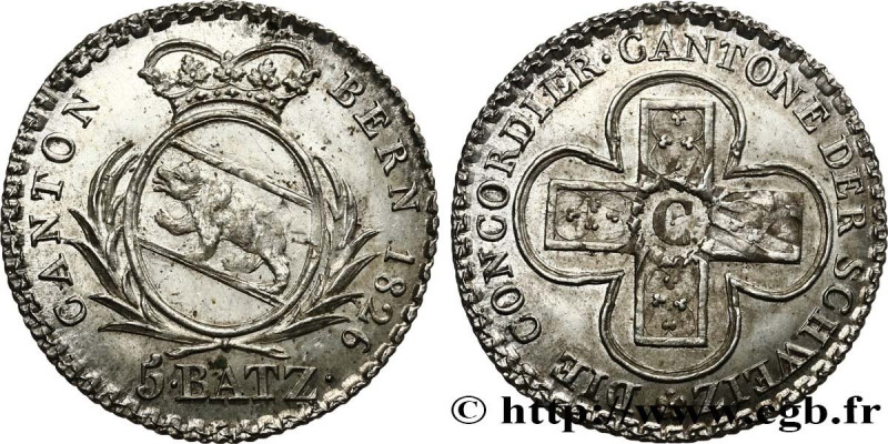 SWITZERLAND - CANTON OF BERN
Type : 5 Batzen, 2e type à l’ours 
Date : 1826 
Min...