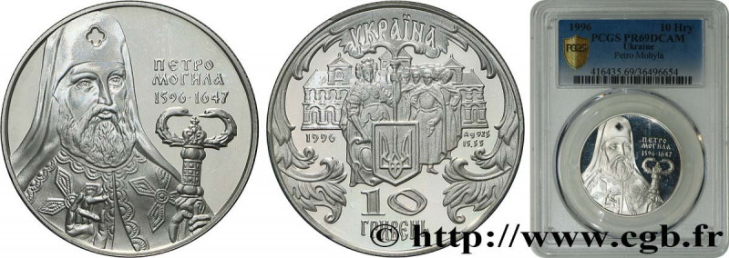 UKRAINE
Type : 10 Hryven Petro Mohyla 
Date : 1996 
Quantity minted : 5000 
Meta...