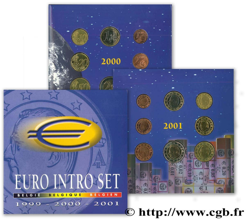 BELGIUM
Type : COFFRET INTRODUCTION DE L’EURO EN BELGIQUE (1999, 2000, 2001) 
Da...