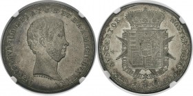 Italie - Florence Léopold II (1824-1859)
 1 francescone - 1858 
 Magnifique exemplaire. 
 Superbe à FDC - NGC MS 62
 800 / 1.200
