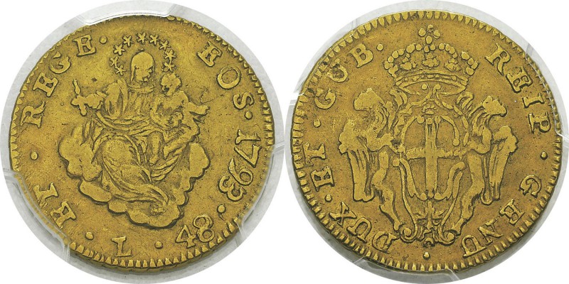 Italie - Gênes
 République - Doges biennaux (1528-1797)
 48 lires or - 1793 Gê...