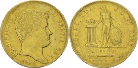 Italie - Naples 
 Ferdinand II (1830-1859)
 30 ducats or - 1833 Naples. 
 Superbe - NGC AU 50
 4.000 / 5.000