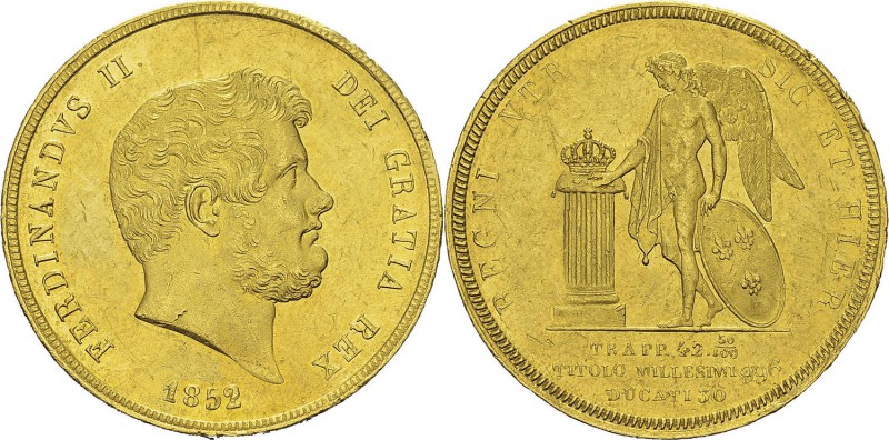 Italie - Naples 
 Ferdinand II (1830-1859)
 30 ducats - 1852 Naples. 
 Superb...