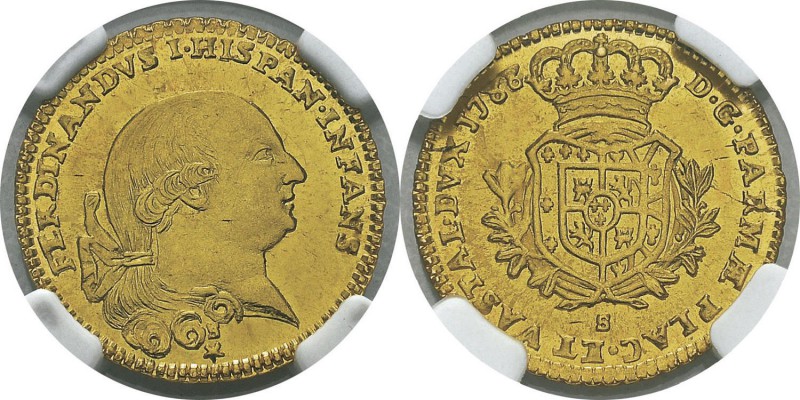 Italie - Parme 
 Ferdinand Ier (1765-1802) 
 1/2 doppia or - 1788 S. 
 Magnif...