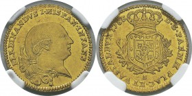 Italie - Parme 
 Ferdinand Ier (1765-1802) 
 1/2 doppia or - 1788 S. 
 Magnifique exemplaire.
 Superbe à FDC - NGC MS 61
 1.400 / 1.600