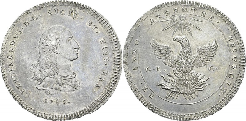 Italie - Sicile 
 Ferdinand III (1759-1816)
 Oncia de 30 tari - 1785 Palerme....