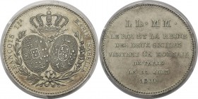 Italie - Sicile 
 François Ier (1825-1830)
 Epreuve du 5 francs en argent (module) - 1830 
 Tranche inscrite en relief.
 Leurs Majestés François I...