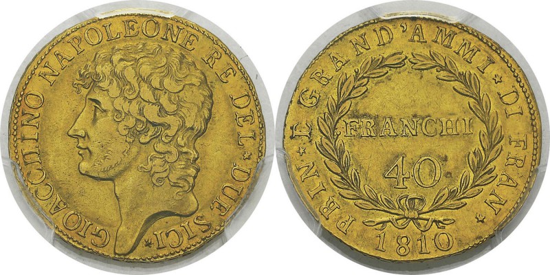 Italie - Naples
 Joachim Murat (1808-1815)
 40 francs or - 1810 Naples.
 Type...