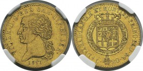 Italie - Sardaigne
 Victor-Emmanuel Ier (1802-1821) 
 20 lires or - 1817 L Turin.
 Superbe - NGC AU 55
 600 / 800