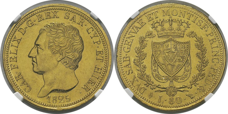 Italie - Sardaigne
 Charles-Félix (1821-1831) 
 80 lires or - 1825 L Turin.
 ...