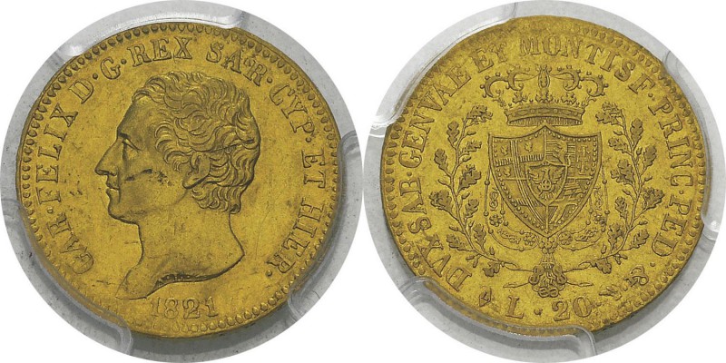 Italie - Sardaigne
 Charles-Félix (1821-1831) 
 20 lires or - 1821 L Turin. 
...